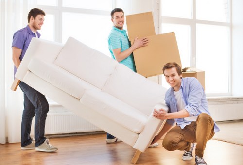 Household furniture being loaded for removals near Tolworth