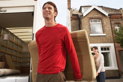 Household furniture prepared for a van move
